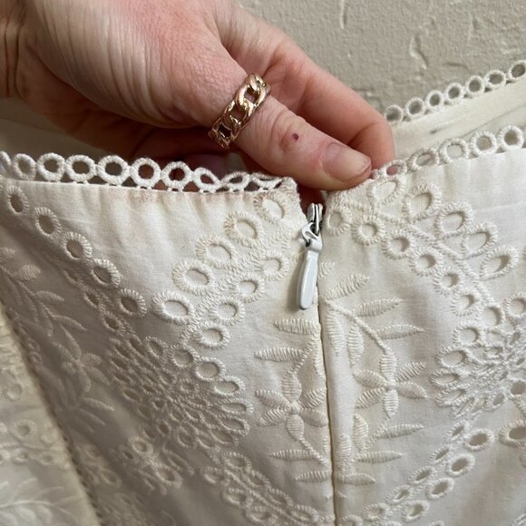 JONATHAN SIMKHAI White Eyelet Broderie Anglaise Bustier Mini Dress - Picture 9 of 10